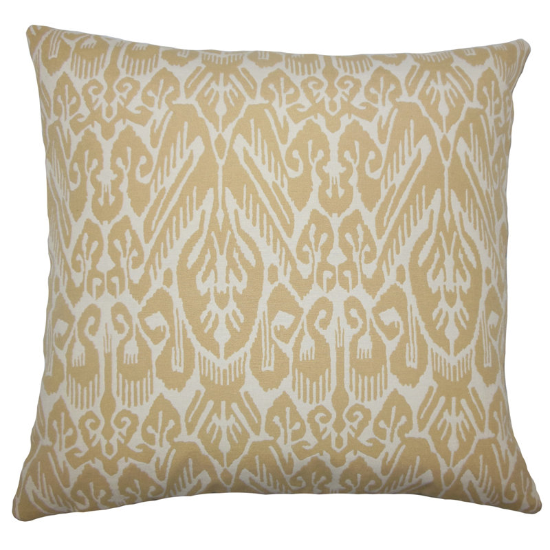 Taie décorative en mélange de coton cendré / orge / indigo Jyotika, Grand lit, Barley