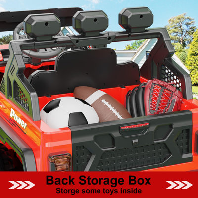 24V 4WD Ride On Car With 6 EVA Wheels, Battery Powered Electric Car For Kids Ages 3-8
