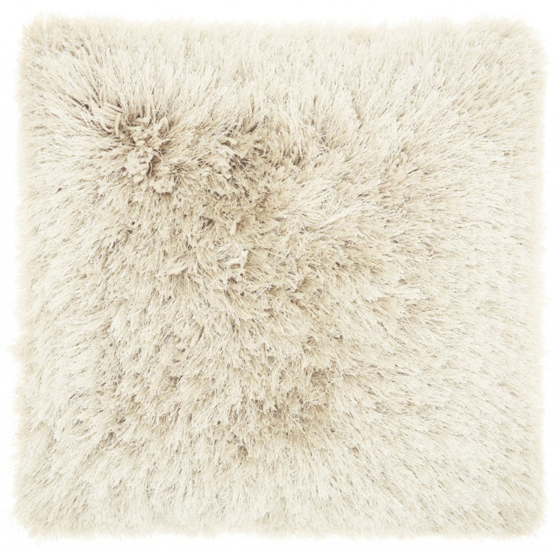Coussin Super Shaggy, Beige, H 20 po x l 14 po