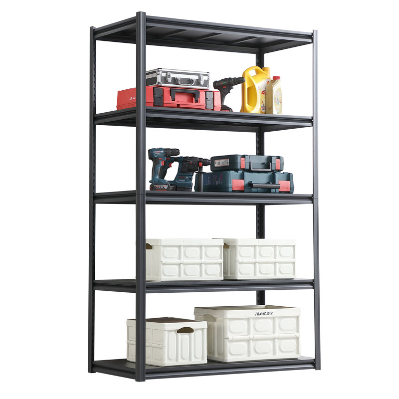 Étagères de rangement robustes en métal à 5 niveaux pour sous-sols, garages et cuisine, (5 Shelves) 23.6" H x 78" W x 47.2" D