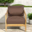 Chaises longues confortables pour patio, cour arrière en corde de bois d'acacia