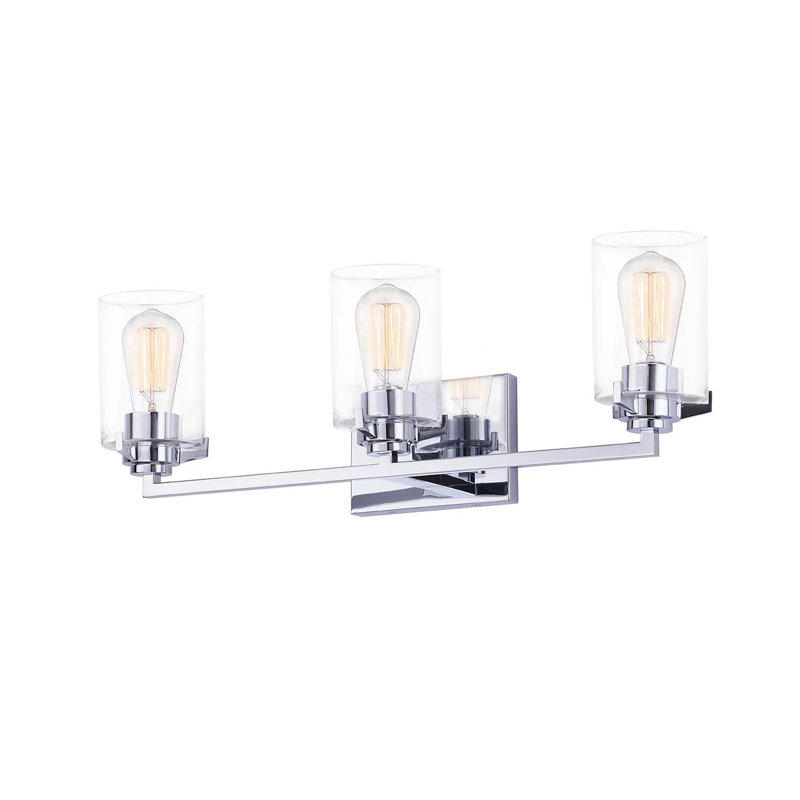 Bourke 3 - Light Dimmable Vanity Light, Clear Glass/Polished Chrome