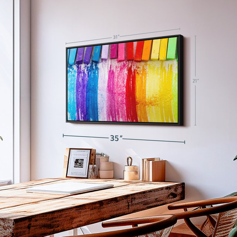 «Colorful Chalk Pastels, reproduction sur toile», H 21 po x l 31 po