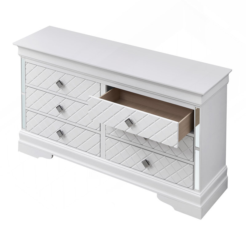 Commode Verona G6790-D, champagne argenté, Blanc