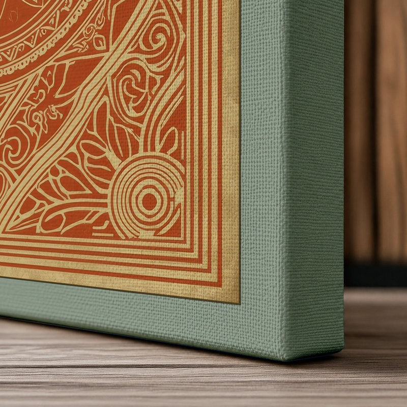 Mandala Ornament Eclectic - Wrapped Canvas, 24x16 - 61.0 x 40.6 cm, Sage Border