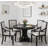 Retro 5-piece Dining Set Extendable Round Table and 4 Chairs