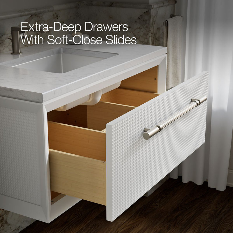 Enivo 36" Wall-Hung Bathroom Vanity Cabinet, White