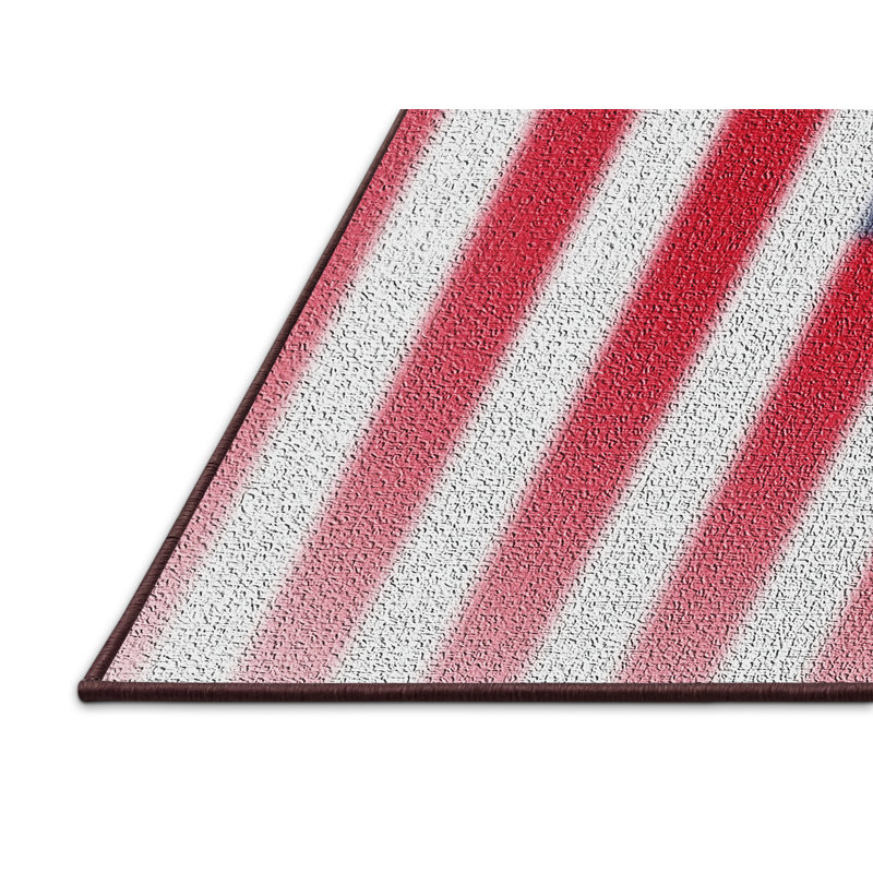 Tapis de zone rouge à drapeau américain, Rectangle 2 pi x 3 pi