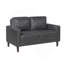 Chaise longue moderne en similicuir gris foncé-1239836722