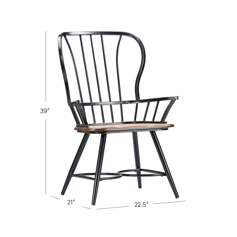 Chaise avec accoudoirs Criswell, Noir