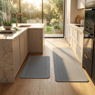 Striped Water Resistant Anti-Fatigue Non-Skid Kitchen Mat
