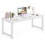 Bureau de direction 70,8 po, grand poste de travail moderne avec structure en métal épais, mobilier de bureau blanc pour le bureau personnel