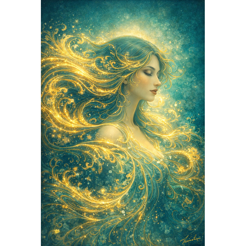 «Ocean Veil», art mural sur toile tendue, L 16 po x H 24 po x P 1,5 po