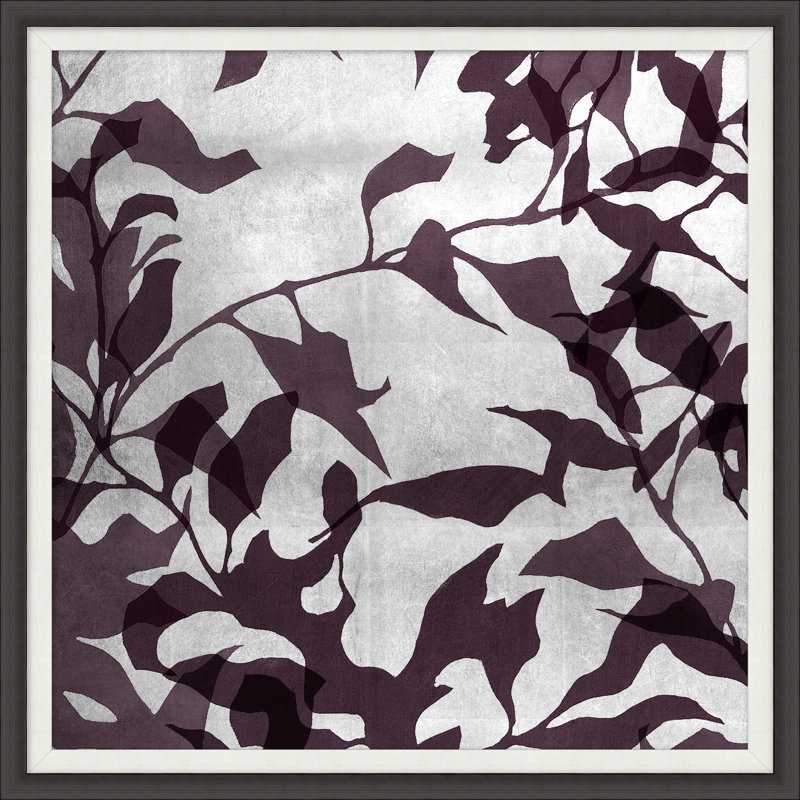 Garden Silhouette on Silver 3 Framed Painting