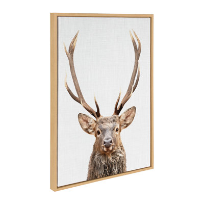 «The Red Deer Color» par Simon Te, reproduction d'art sur toile encadrée