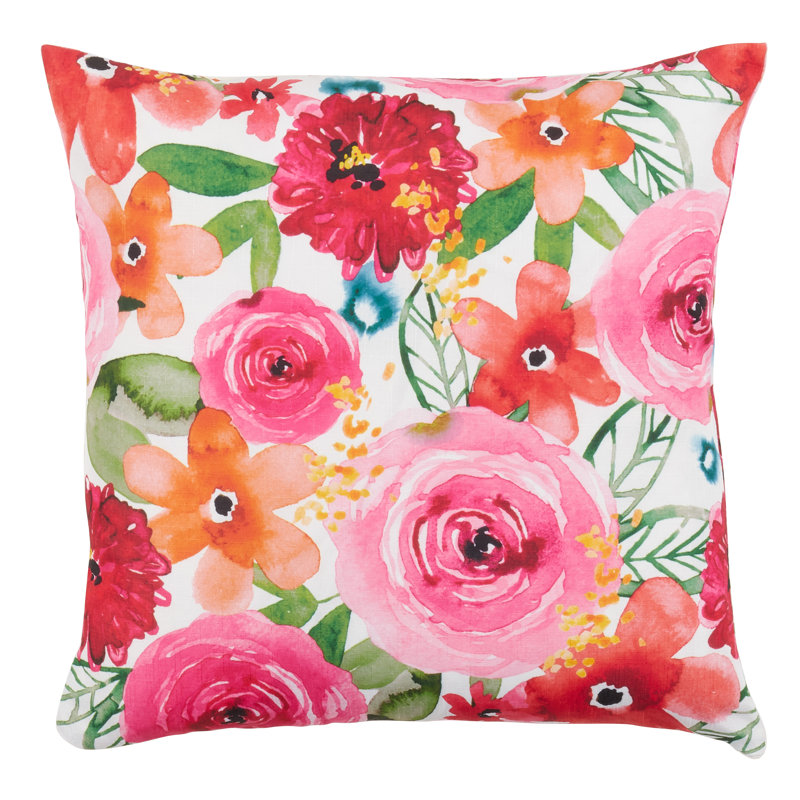 Santa Monica Floral Multicolor Polyester Euro Pillow Cover