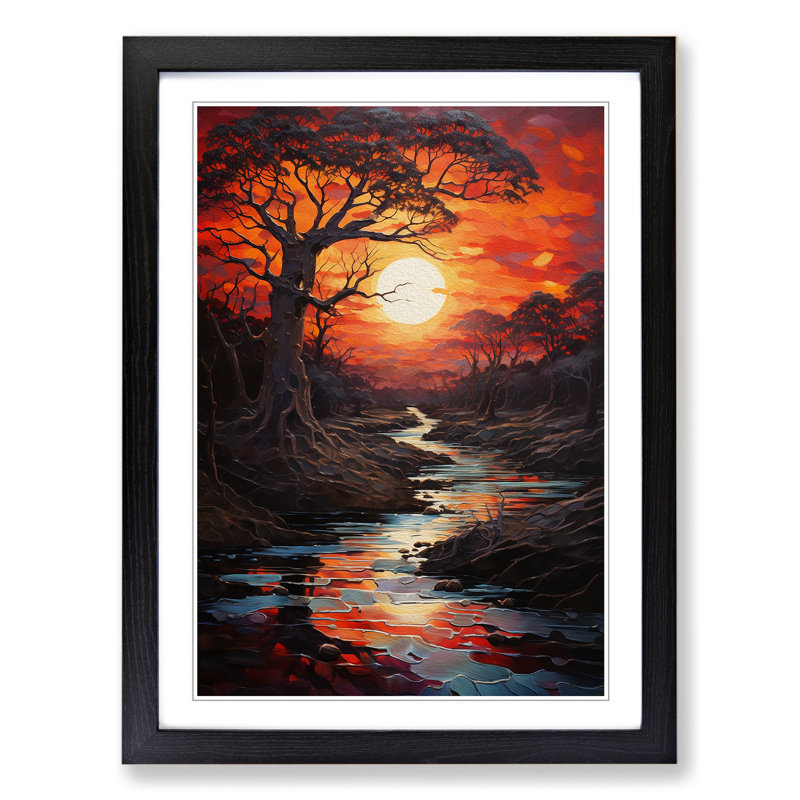 Sunset Modern - Framed Print, 64" H x 46" W x 2" D, Black