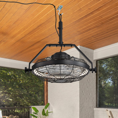 21 Inch Matte Black Indoor/Outdoor Ceiling Fan With Light And Remote, Ip55 Waterproof, Reversible Dc Motor, 6-Speed