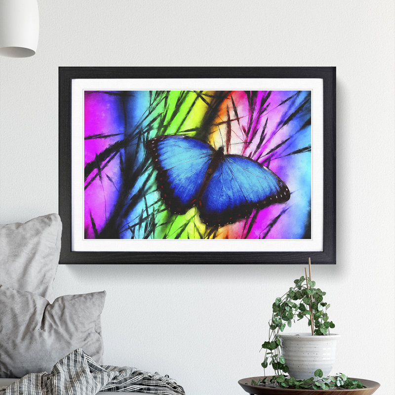 Butterfly Vol.6 - Picture Frame Painting, 27cm H x 36cm W x 2cm D, Black Framed