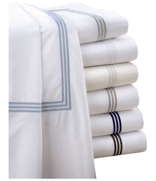 Silverdale Egyptian Cotton Sateen - Set of 2, Standard, Chocolate / White