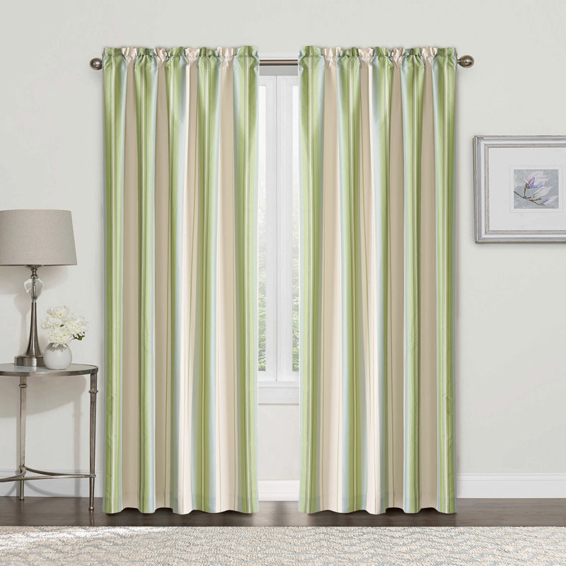 Convent Striped Rod Pocket Curtains