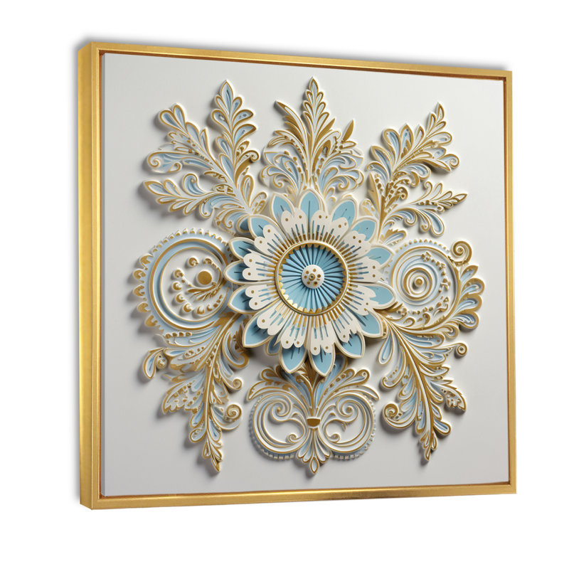 Arrangements floraux bohémiens blancs et bleus - Botanicals abstraits, art mural, H 30 po x l 30 po x P 1 po