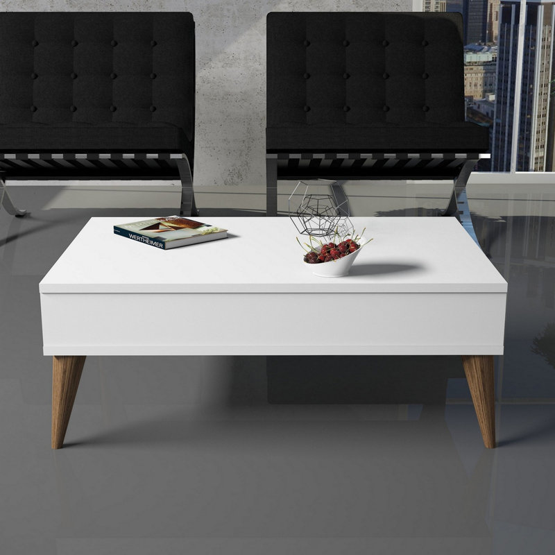 Table basse Bulters, Noyer / blanc