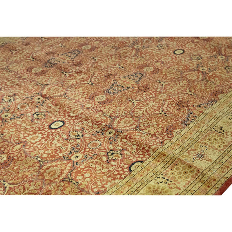 Tapis oriental rouille / ivoire en laine noué à la main 9 pi 2 po x 11 pi 10 po Oriental