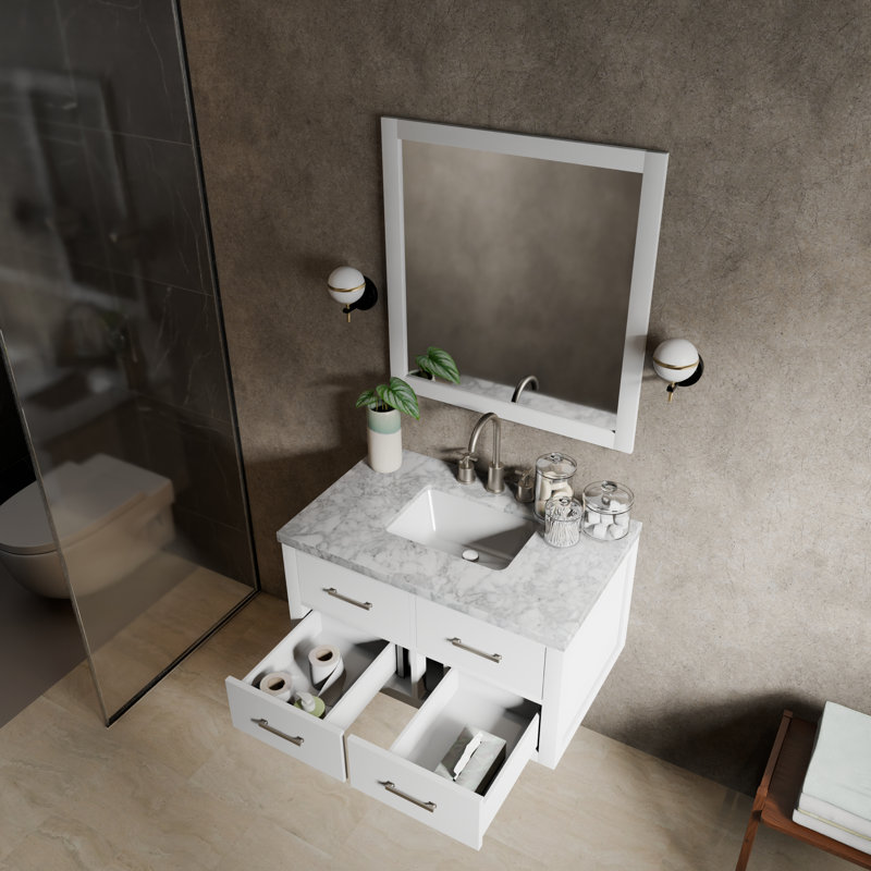 Castor 36 in W x 22 in D Single Bath Vanity, White