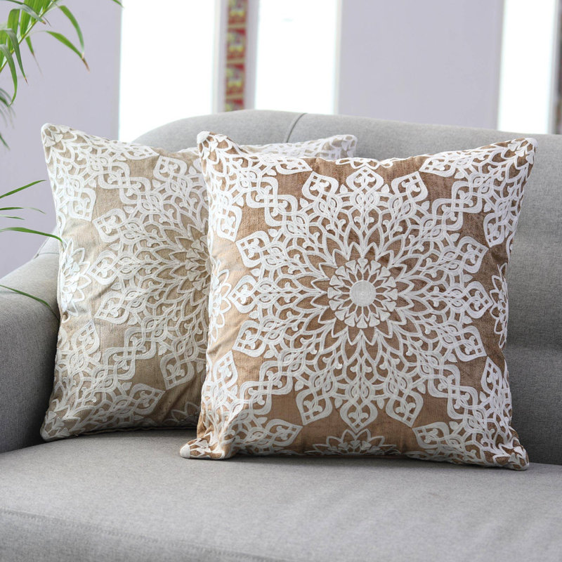  Housse de coussin en coton Floral Greetings