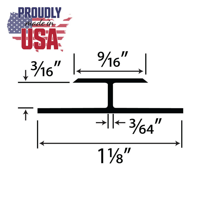 3/16" Styrene Divider Moulding | Pro Pack, Black