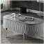 Table basse grise ultrabrillante et chrome
