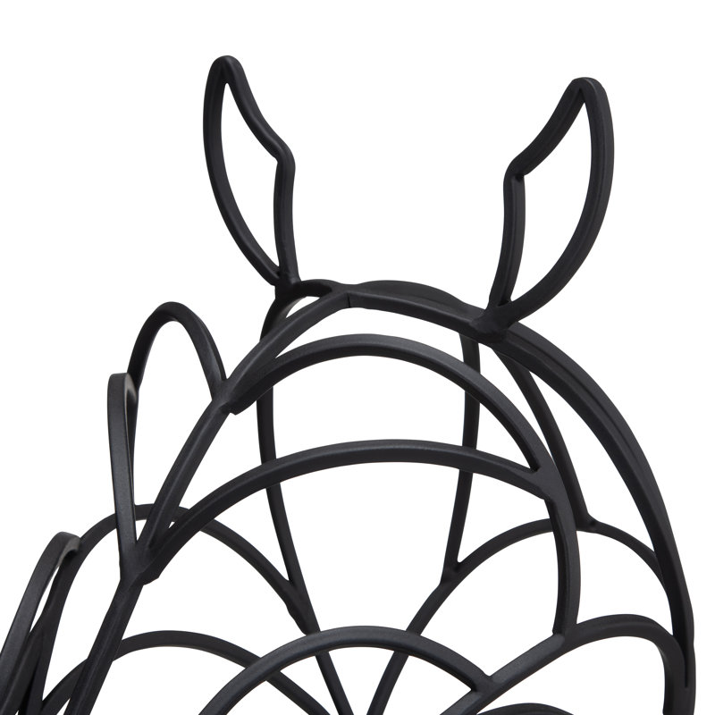 Thoroughbred Modern Black Metal Horse Head Statue