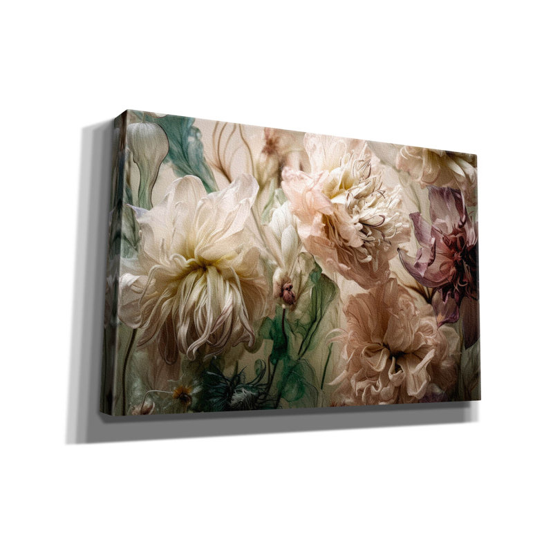 «Antique Peony» par Design Fabrikken, art mural sur toile, H 12 po x l 18 po x P 0,75 po