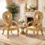 Fauteuil à dossier très grand King Louis en brun clair / or