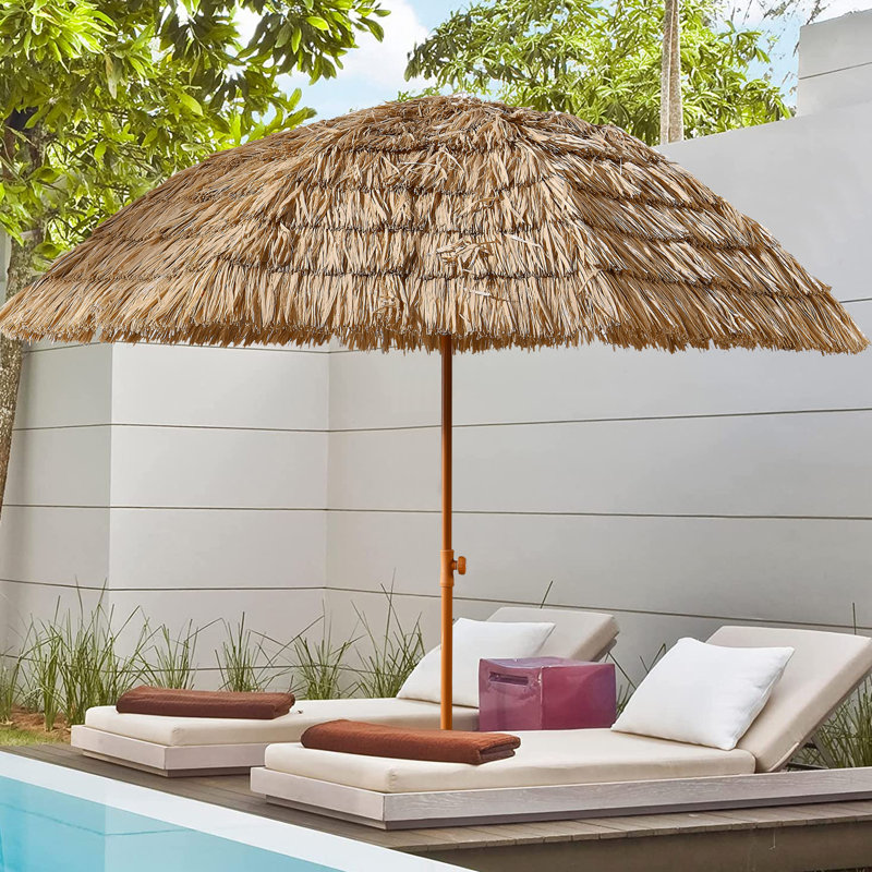 Parasol de patio 8 'Thatch Tiki Tropical Palapa Raffia Tiki Hut Hawaiian Hula Beach