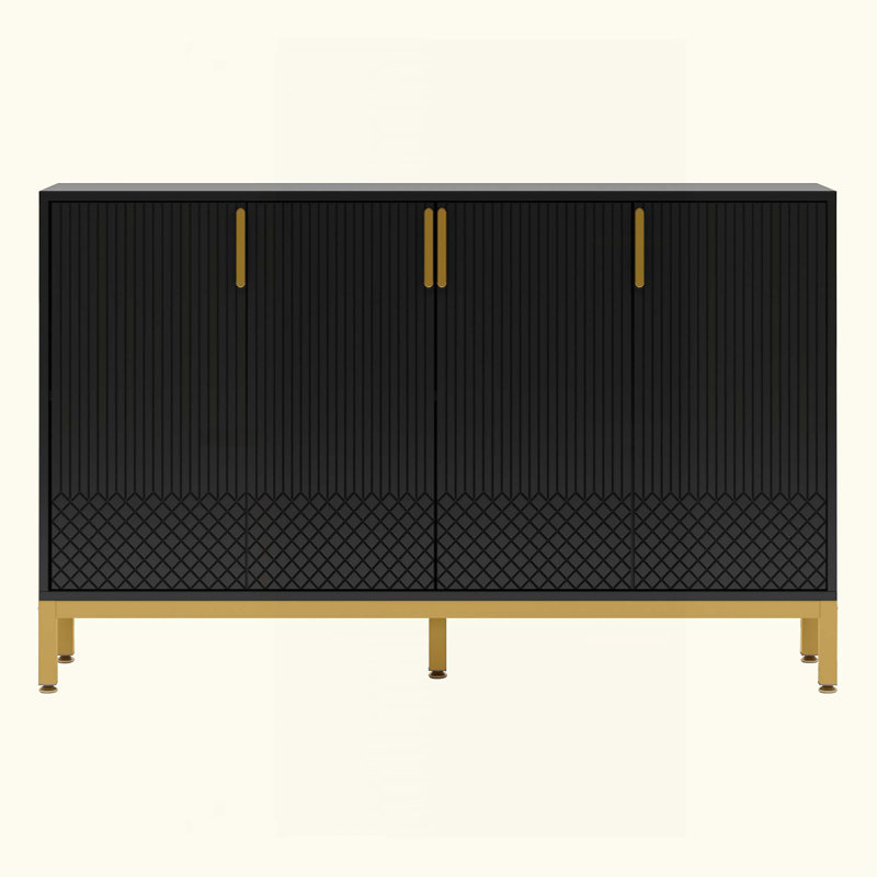 Buffet de luxe avec rangement et portes géométriques
