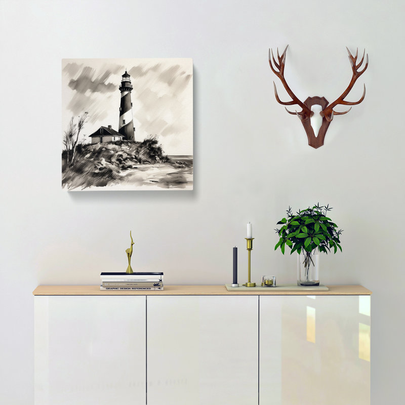 Lighthouse Ink Wash No.1 - Wrapped Canvas