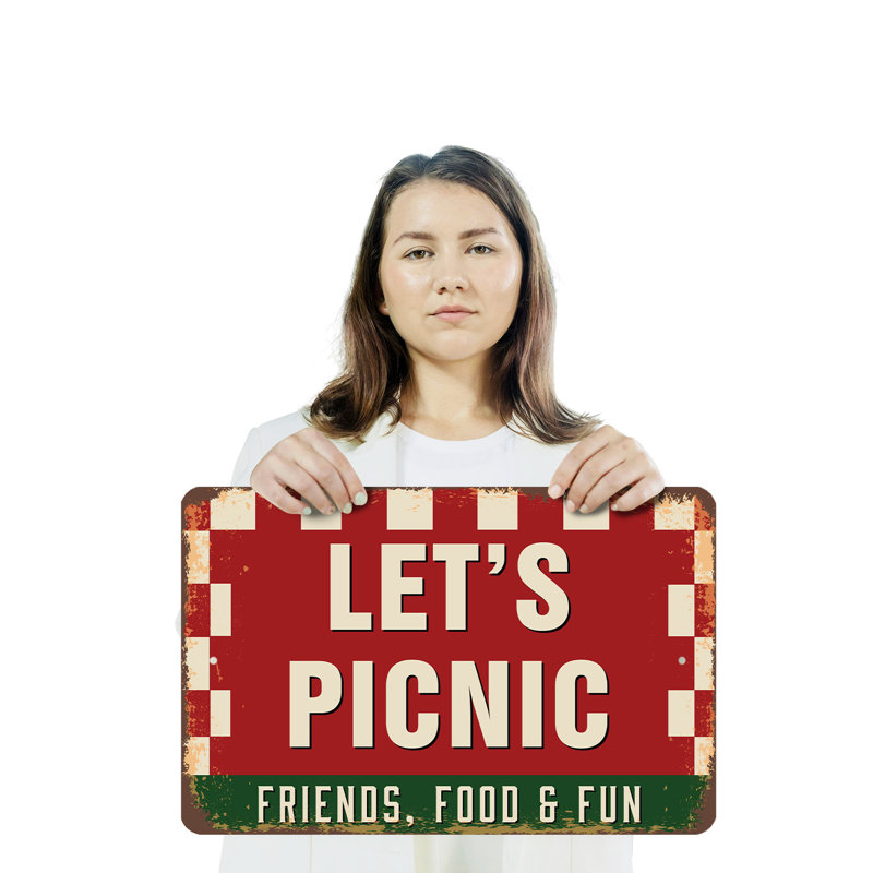 Enseigne en plastique 13 po x 20 po Lets Picnic Street