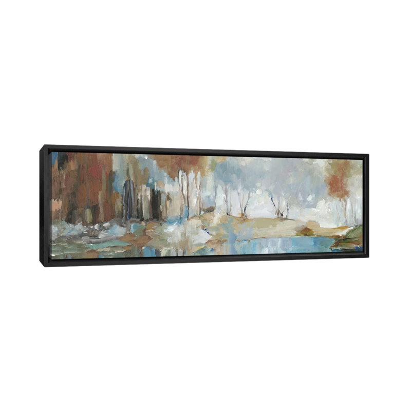 Golden Tranquility - reproduction d'art murale - toile encadrée, Noir, H 24 po x l 72 po