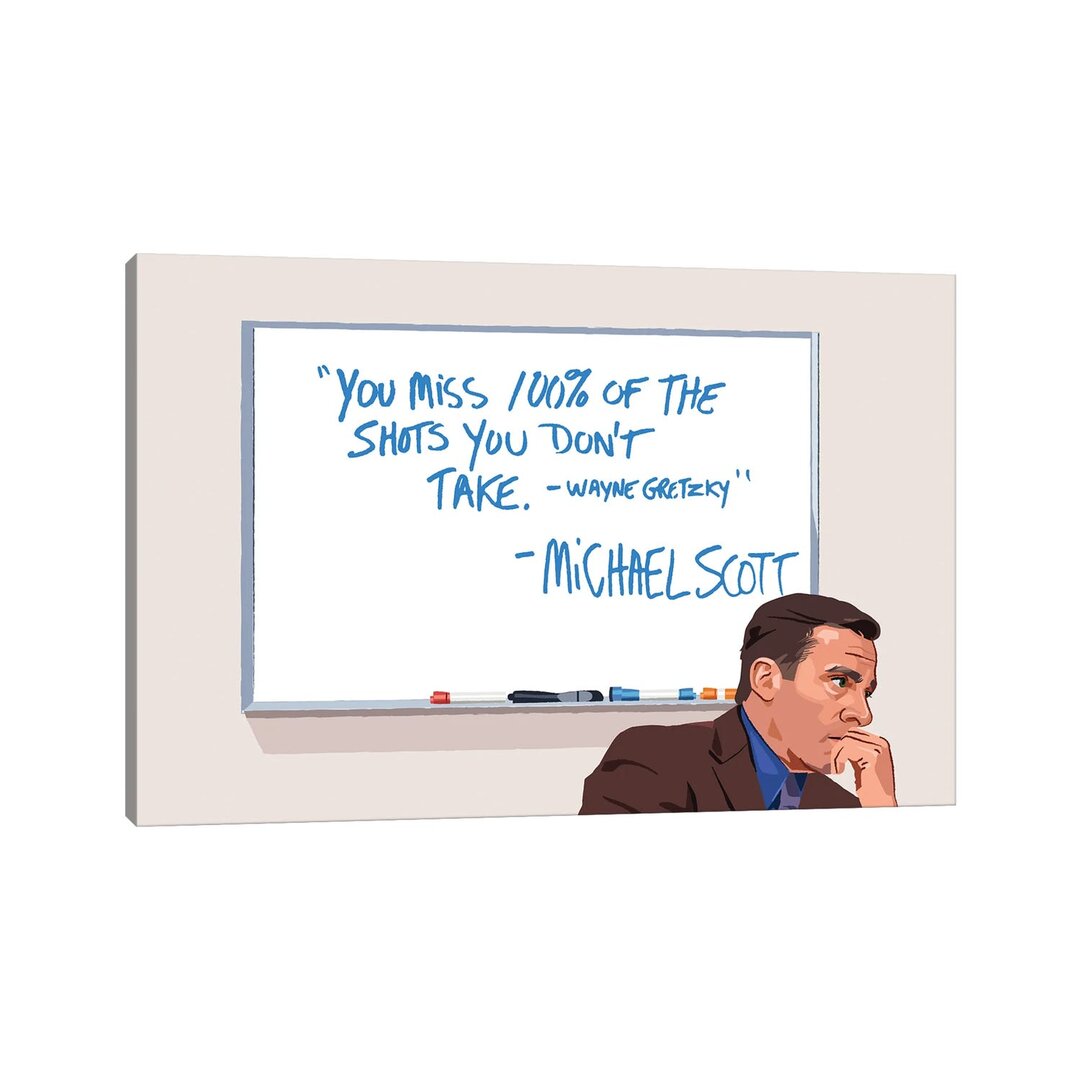 Leinwandbild Michael Scott Wayne Gretzky Illustration von Holly Van Wyck