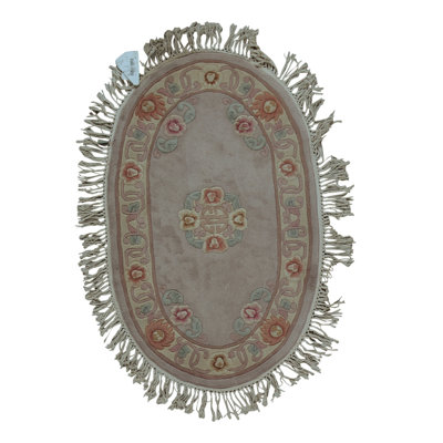 Tapis beige noué à la main de haute qualité