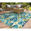 Tapis bleu azure fait à la main Jacelynn-813751679