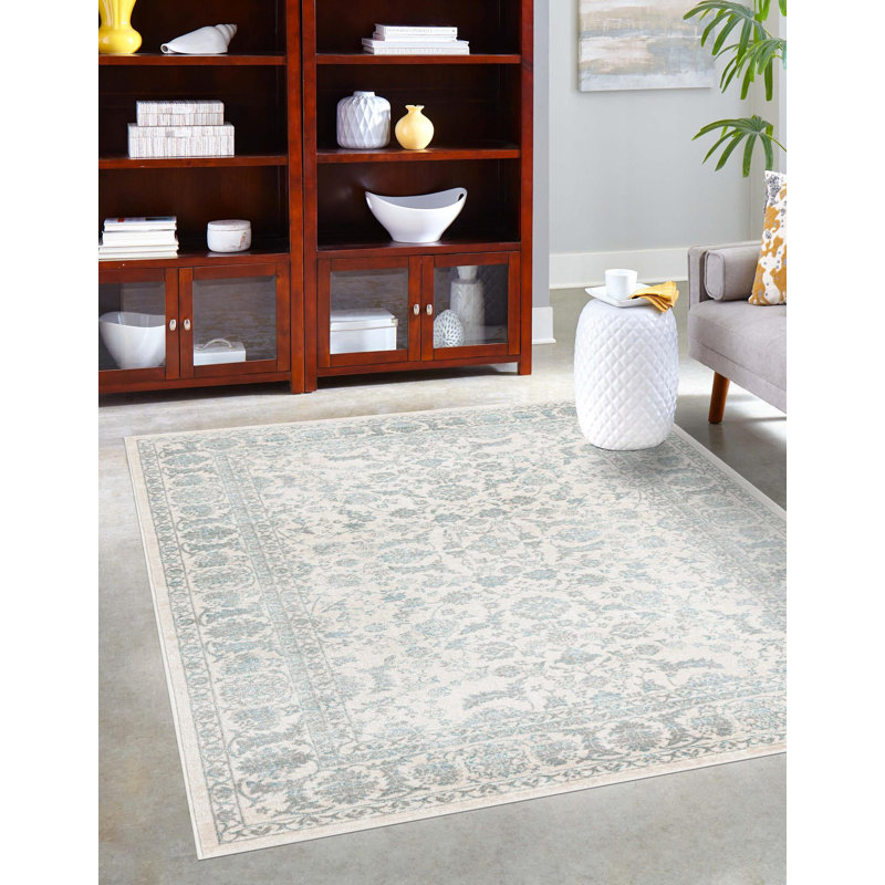 Agna Floral Indoor Rug, Rectangle 5'3" x 8'