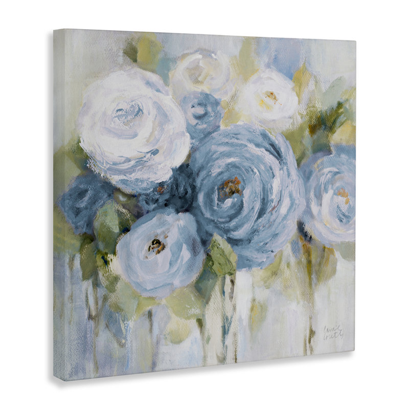 Toile à fleurs en douceur, design par Lanie Loreth, H 17 po x l 17 po