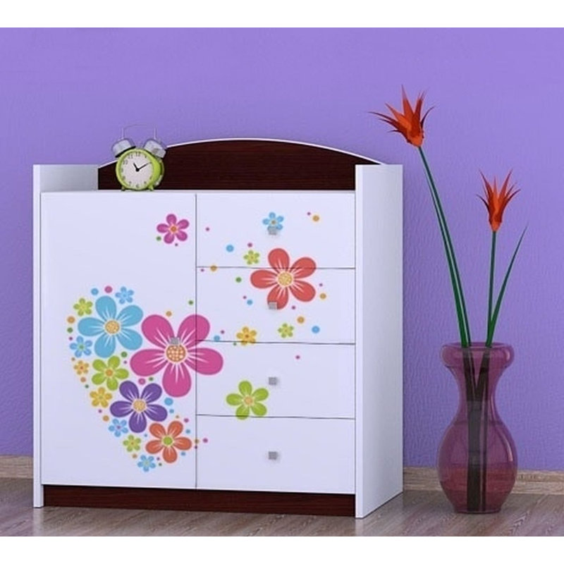 Niemi Kids 4 - Drawer Combo Dresser, Dark Brown