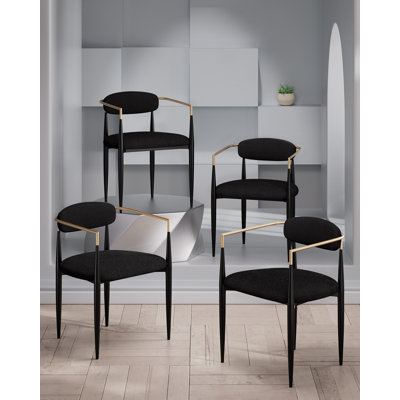50cm H Upholstered Metal Armchair in Beige