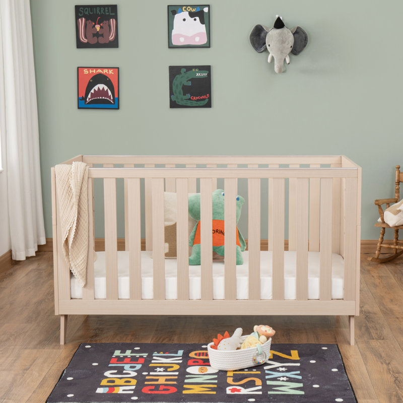 Babymore Dante Cot Bed, Natural