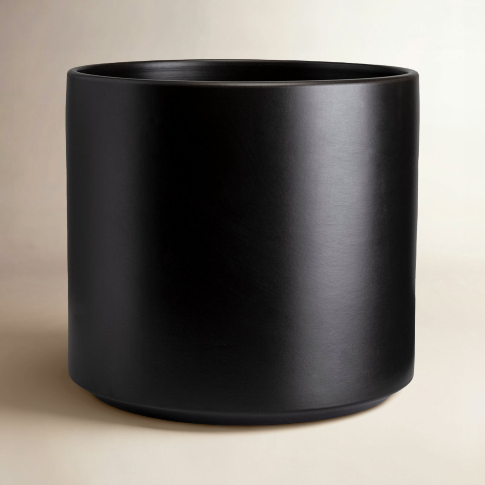 Keyes Ceramic Pot Planter, 12" H x 13" W x 13" D, Black