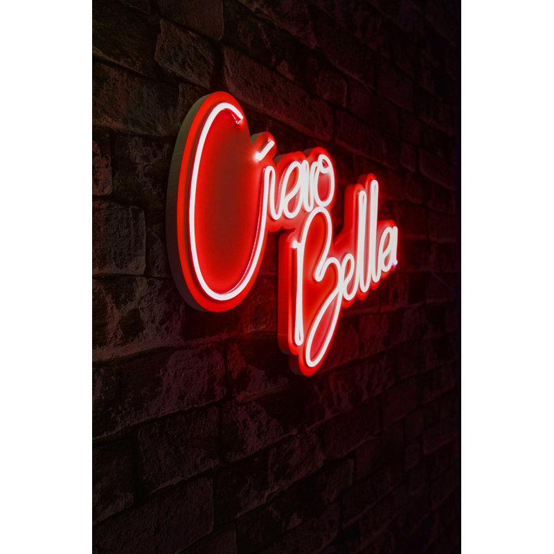 Guirlande lumineuse néon rouge imperméable, mousse de PVC flexible, 12 V DC, 12,6 x 17,7 x 0,8 pouces | Système de suspension murale intégré, 8-10 W / m, IP67 | Parfait pour la décoration intérieure, les fêtes et les événements, installation facile
